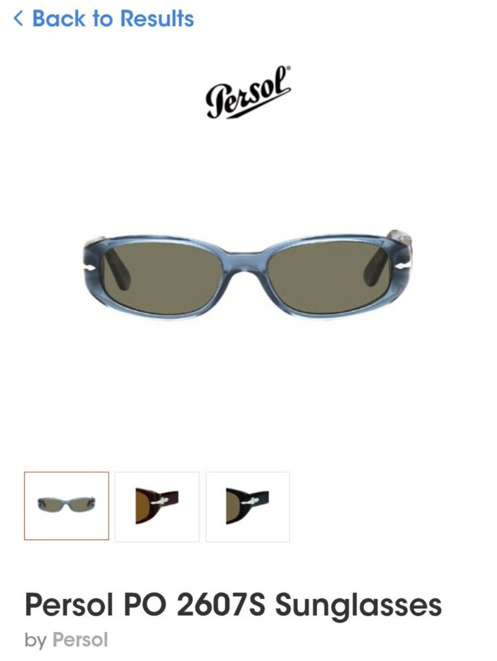 GUC: PERSOL; VINTAGE SUNGLASSES #2607-95-224-48 W/CASE, TORTOISE/BLUE/GREY.